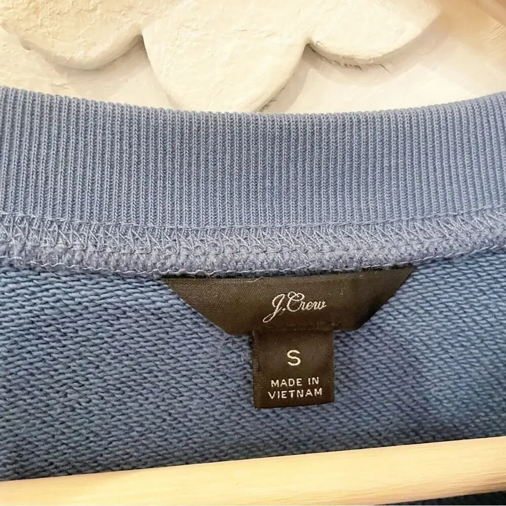 J.Crew Blue Long Sleeve Crewneck Cotton 